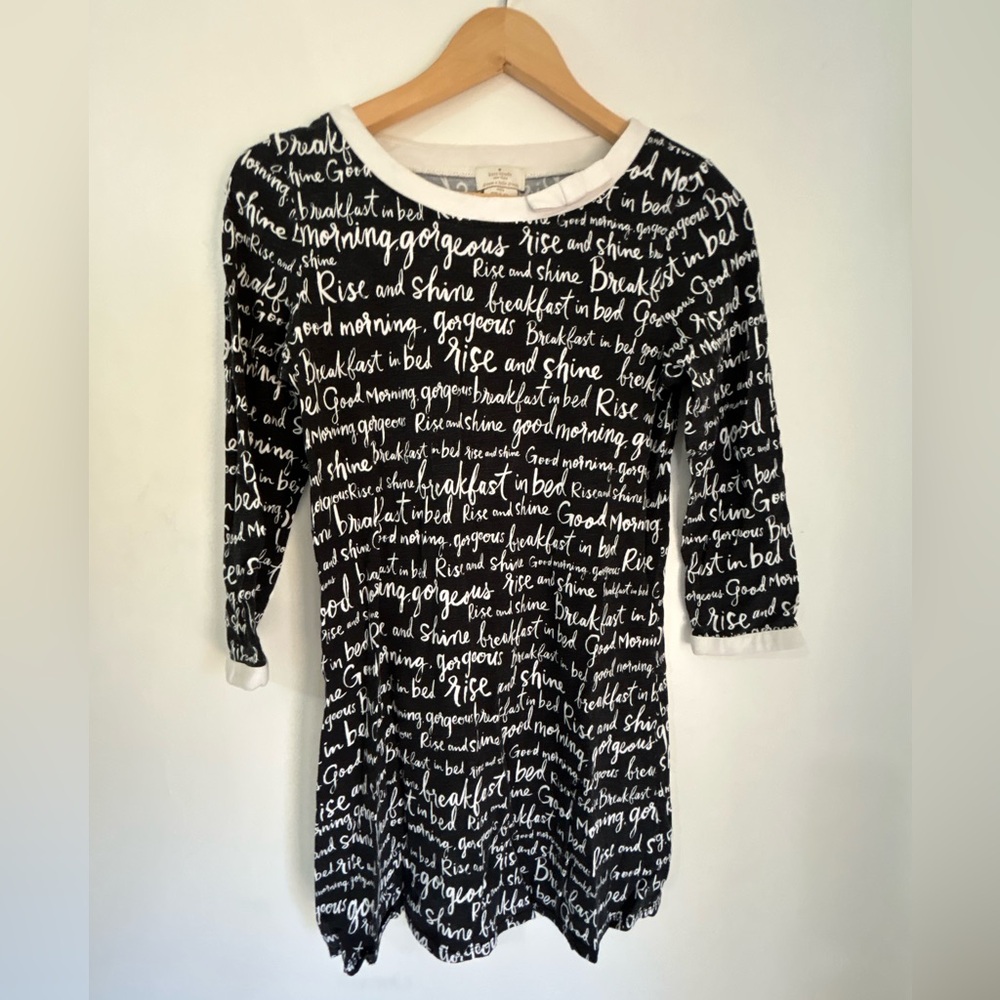Kate Spade Black and White Pajama Top